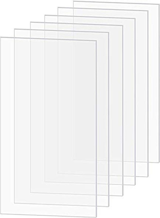BIGMALL Transparent Acrylic Sheet (12 x 6 Inches x 4 mm) - Pack of 4 Pieces